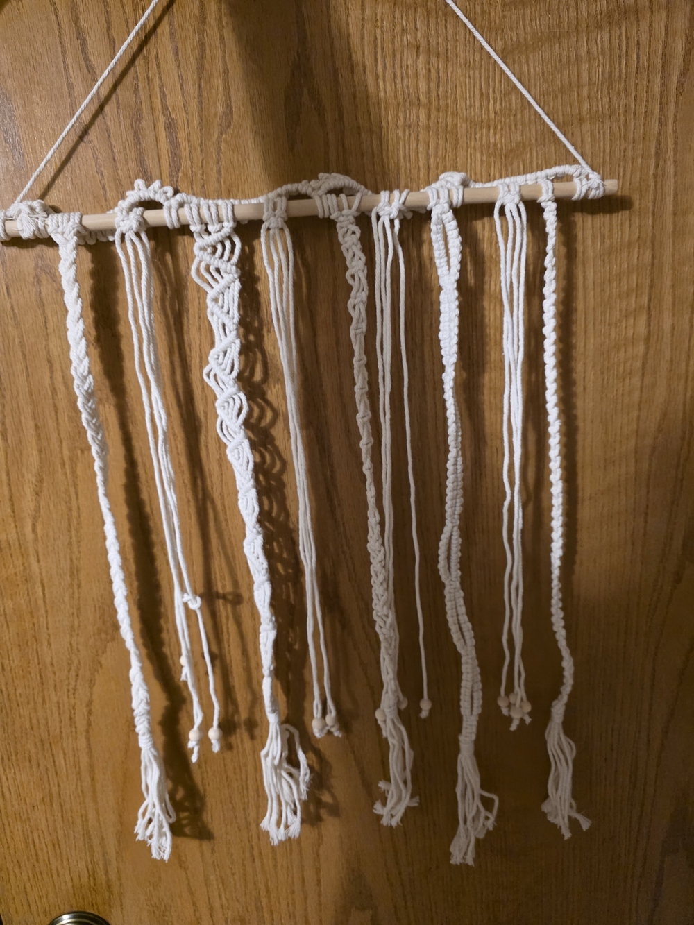 Handmade White Macrame Wall Hanging - Minimal Boho Decor